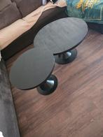 Mooie set van 2 ronde salontafels zwart, Ophalen, 50 tot 100 cm, Rond, 50 tot 100 cm