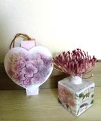 Handgemaakt bloemen vaasje glas knijper groot hortensia, Ophalen, Overige kleuren, Nieuw, Glas