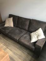 Bruine 3-zits bank, Ophalen, Gebruikt, Stof, 75 tot 100 cm