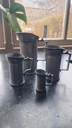 Tinnen maatbekers - inhoudsmaten, Antiek en Kunst, Antiek | Tin, Ophalen of Verzenden