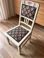 Vintage Houten Stoel met Bloemmotief, Ophalen, Gebruikt, Wit, Eén