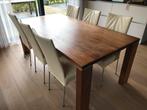 Massief Noten tafel 200x100cm (Hans Daalder) incl stoelen, Huis en Inrichting, Complete eetkamers, Gebruikt, 6 tot 8 stoelen, Ophalen