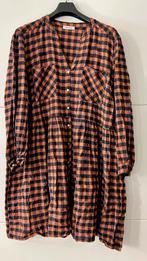 Paprika oranje-blauw kleed met blokjesprint, Kleding | Dames, Grote Maten, Jurk, Oranje, Ophalen of Verzenden, Zo goed als nieuw