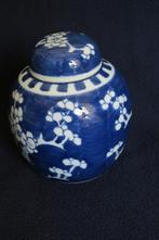 Oude Chinese Blauwe Porseleinen Gemberpo met deksel, Verzenden