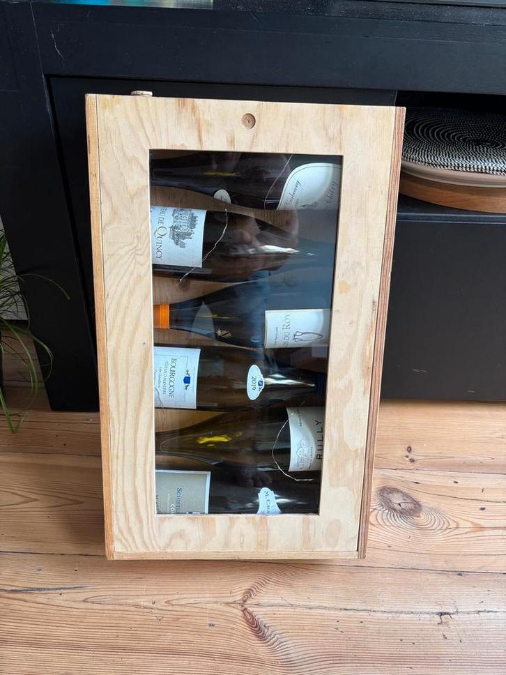 Houten Wijnkist Chevalier Montrachet, Huis en Inrichting, Kasten | Boekenkasten, Gebruikt, Minder dan 50 cm, Minder dan 100 cm