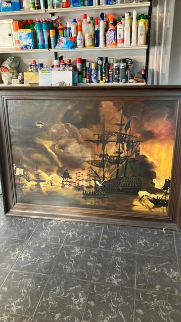Groot schilderij maritiem 170 bij 128 cm beschikbaar voor biedingen