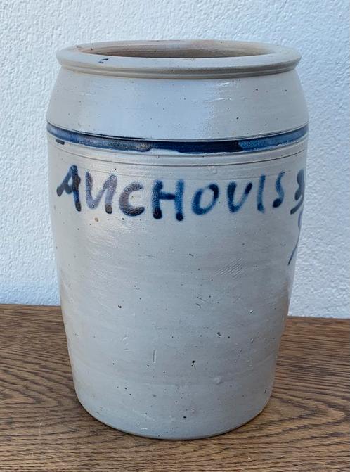 19e eeuwse voorraadpot voor ansjovis Keuls steengoed, Antiek en Kunst, Antiek | Keramiek en Aardewerk, Ophalen of Verzenden
