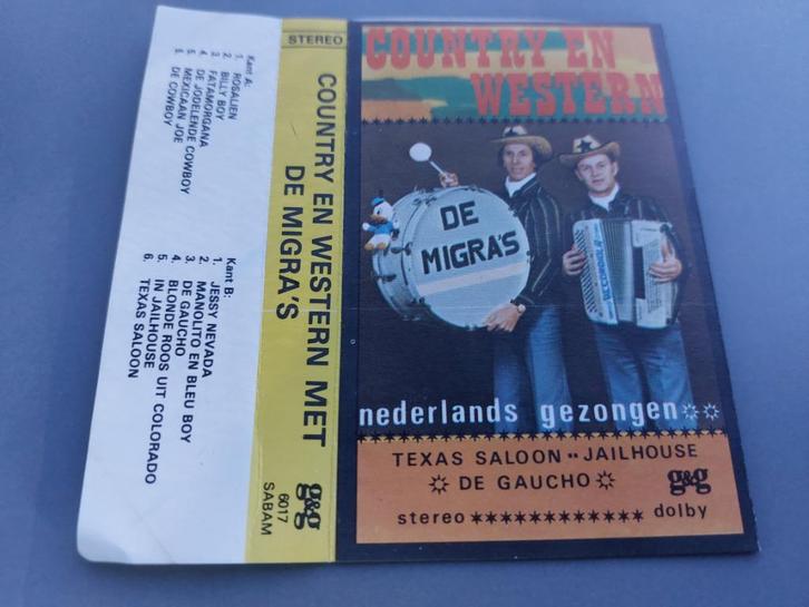 DE MIGRA'S - COUNTRY EN WESTERN MET (CASSETTEBANDJE), Cd's en Dvd's, Cassettebandjes, Zo goed als nieuw, Origineel, Country en Western