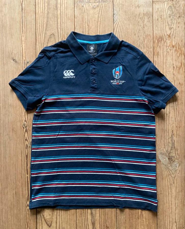 Rugby polo, Canterburry, World Cup Japan, maat: L, Kleding | Heren, Polo's, Zo goed als nieuw, Maat 52/54 (L), Blauw, Ophalen of Verzenden