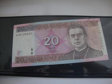 Bankbiljet 20 litai 2007 Litouwen UNC beschikbaar voor biedingen