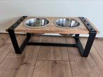 Voerbak hond Designed by Lotte hout/metaal, Ophalen, Zo goed als nieuw