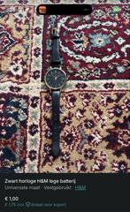 Zwart H&M horloge met leren band, Overige merken, Overige materialen, Polshorloge, Ophalen of Verzenden