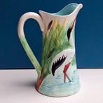 Prachtige Brocante Aardewerk Waterkan met Ooievaar, Ophalen of Verzenden