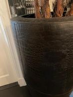 Uniek mooie hoge VAAS Bloempot plantenbak Zwart CROCO leder, Huis en Inrichting, Ophalen, Overige materialen, Info@ptmd.nl, Nieuw