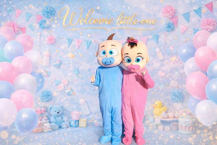 Gender Reveal Mascotte Baby's, Hobby en Vrije tijd, Feestartikelen | Verhuur, Zo goed als nieuw, Geboorte of Huwelijk, Ophalen of Verzenden