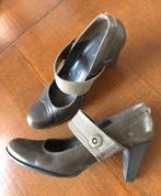 Gstar Raw, bruin/groen leren pumps mt 40, Pumps, Gstar, Ophalen of Verzenden, Zo goed als nieuw