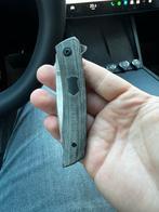 Jared Oeser F22 Kickstop - Zwart Micarta - M390, Verzamelen, Ophalen of Verzenden