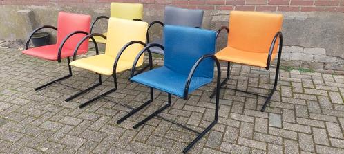 Set van 6 vintage eetkamerstoelen metaform de cirkel, Huis en Inrichting, Stoelen, Gebruikt, Vijf, Zes of meer stoelen, Metaal