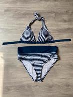 Gestreepte blauwe halter bikini, Ophalen of Verzenden, Zo goed als nieuw, Blauw, Bikini