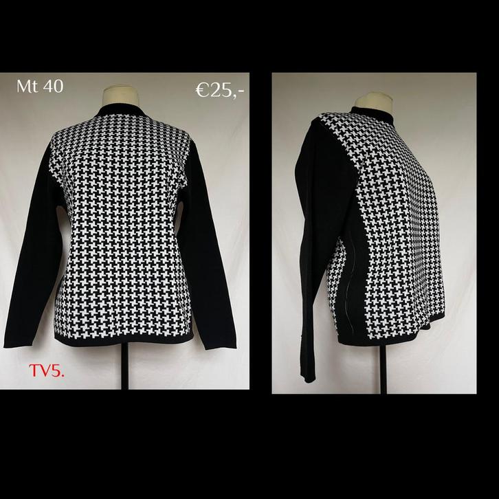 TV5. Vintage trui mt 40, Kleding | Dames, Truien en Vesten, Gedragen, Maat 38/40 (M), Zwart, Verzenden
