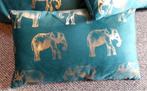 mooi nieuw groen/blauwe sierkussen met olifanten 30x50, Huis en Inrichting, Woonaccessoires | Kussens, Ophalen of Verzenden, Nieuw