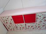 Roze Ikea Kallax  opbergkast met 8 vakken en opbergmanden, Ophalen, Gebruikt, 100 tot 150 cm, Modern
