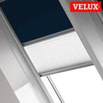 Drie stuks Velux verduisterend rolgordijn met plissé DFD, Gebruikt, Blauw, Minder dan 100 cm, 50 tot 100 cm