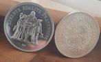 2x 50 Francs Hercules 1976 Zilver, Ophalen of Verzenden