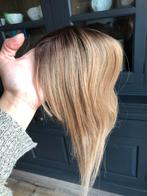 Boblijn topper blond bruin 100% remy human hair, Nieuw, Ophalen of Verzenden, Pruik of Haarverlenging