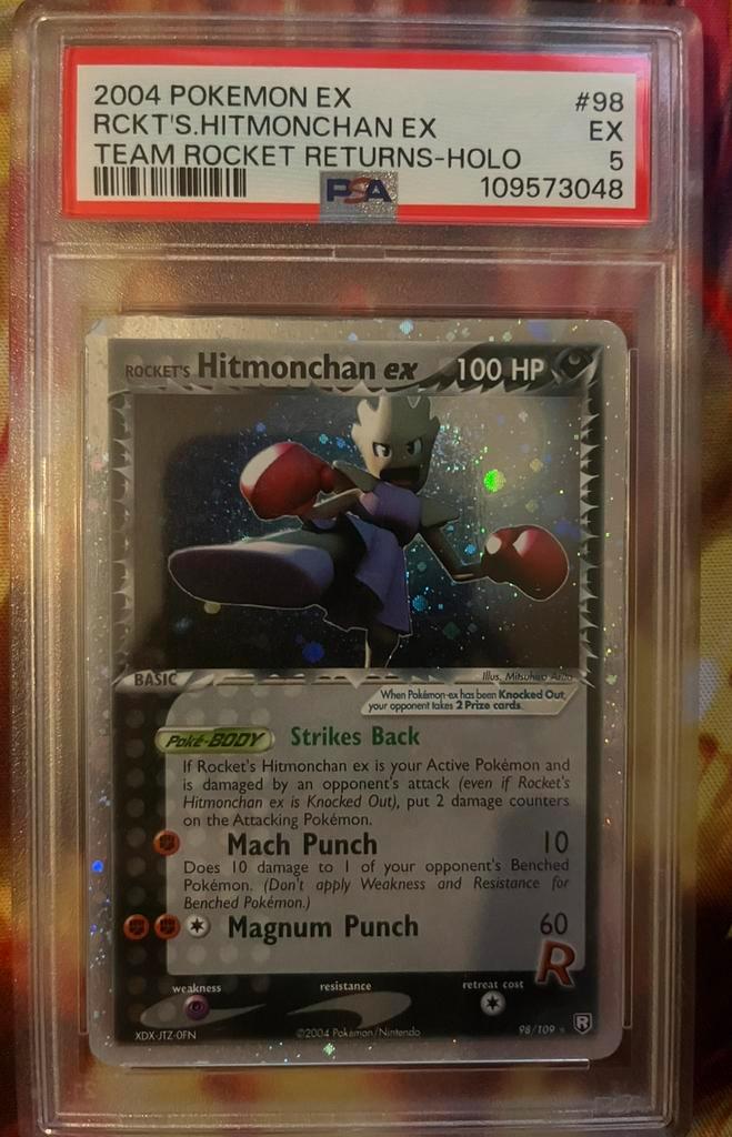 Rocket’s Hitmonchan EX Team Rocket Returns PSA 5, Hobby en Vrije tijd, Verzamelkaartspellen | Pokémon, Zo goed als nieuw, Ophalen of Verzenden