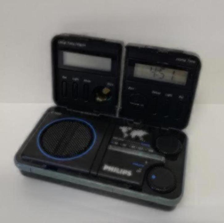 Vintage Philips Travel Radio Clock ( D1868 ), Witgoed en Apparatuur, Wekkers, Zo goed als nieuw, Digitaal, Ophalen of Verzenden