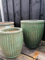 Super mooie grote bloempotten keramiek set van 2, 40 cm of meer, Rond, Nieuw, Aardewerk