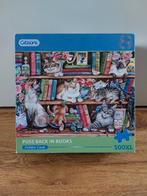 Puzzel van Gibsons • 'Puss back in Books', Ophalen of Verzenden, 500 t/m 1500 stukjes, Zo goed als nieuw, Legpuzzel