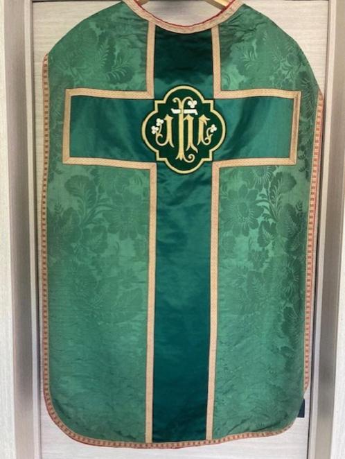 Groene kazuifel priester antiek, Antiek en Kunst, Antiek | Religie, Ophalen of Verzenden