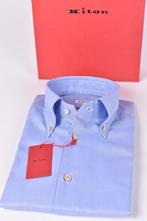 SALE Nieuw 429 euro Kiton shirt katoen maat 40 button down, Kleding | Heren, Overhemden, Nieuw, Blauw, Ophalen of Verzenden, Kiton