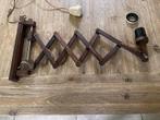 Deens design vintage schaarlamp mahonie hout, Huis en Inrichting, Lampen | Wandlampen, Ophalen of Verzenden, Gebruikt, Hout