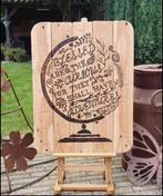 Wandbord “Wereldbol” (duurzaam hout), Ophalen