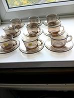 9 kop en schotels  glas arcoroc, Huis en Inrichting, Keuken | Servies, Nieuw, Ophalen of Verzenden, Overige stijlen, Kop(pen) en/of Schotel(s)