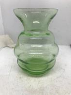 groen glas vaas granaat art deco maastricht, Ophalen of Verzenden