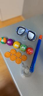Snorkel en duikbril voor kinderen met duikmunten en ballen., Ophalen of Verzenden, Zo goed als nieuw