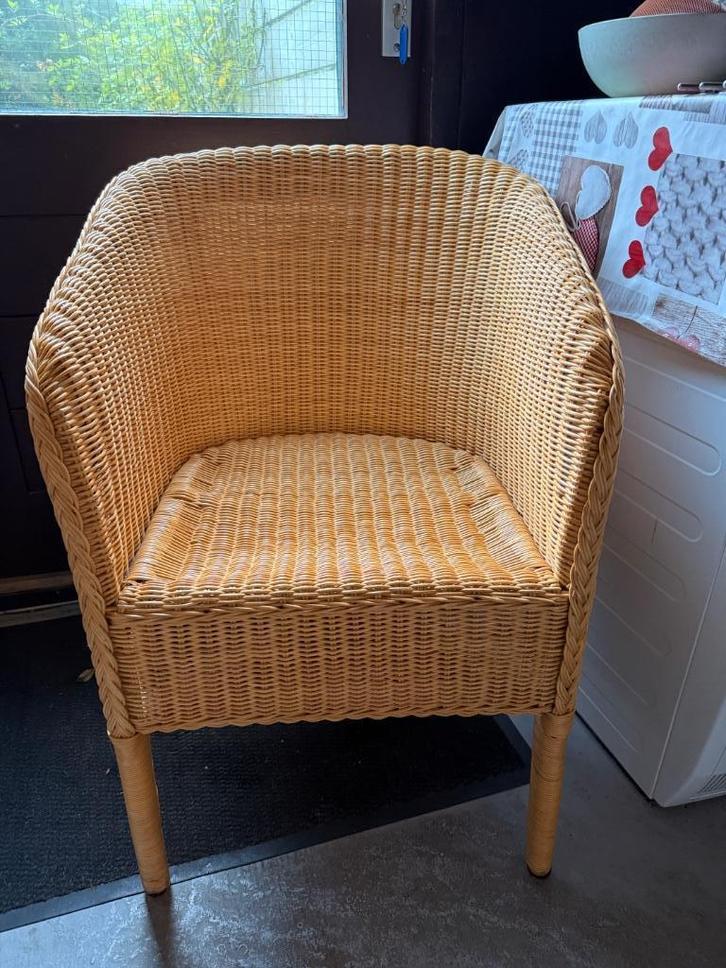 Rieten stoel - rotan stoel, Huis en Inrichting, Stoelen, Gebruikt, Eén, Riet of Rotan, Bruin, Ophalen
