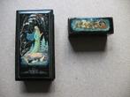 2 Vintage Russische lakdoos met afb.sprookjes.  , Ophalen of Verzenden