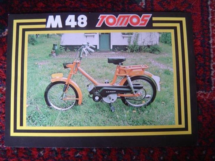 Tomos M48 bromfiets verkoop folder flyer, Fietsen en Brommers, Handleidingen en Instructieboekjes, Zo goed als nieuw, Ophalen of Verzenden