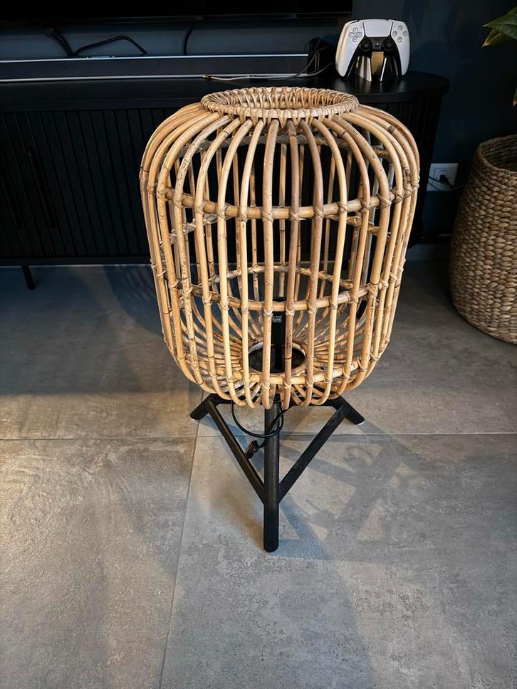 Bamboe rotan hout Light & Living tafellamp, Huis en Inrichting, Lampen | Tafellampen, Zo goed als nieuw, Hout, Ophalen