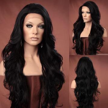 Lace pruik lang zwart haar zonder pony model Kim beschikbaar voor biedingen