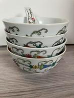 Vintage Jingdezhen rijstkommen met bijzonder vlinder decor, Ophalen of Verzenden