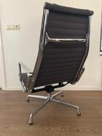 Vitra Eames EA 124 fauteuil, chroom, grijs hopsak, Designb, Minder dan 75 cm, Ophalen of Verzenden, Zo goed als nieuw