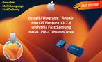 Installeer macOS Ventura 13.7.6 via USB-C Stick 64 GB OSX, Ophalen of Verzenden, Nieuw, MacOS
