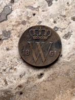 1/2 cent 1861 Willem III, mooie kwaliteit, Ophalen of Verzenden, Koning Willem III, Losse munt