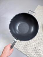 Vivo Wokpan - 31 cm Diameter, Gebruikt, Inductieplaat, Ophalen of Verzenden, Rvs